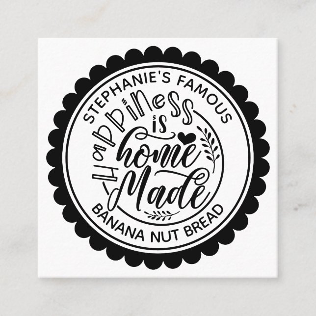 Tarjeta De Visita Cuadrada La felicidad es cosecha casera (Anverso)