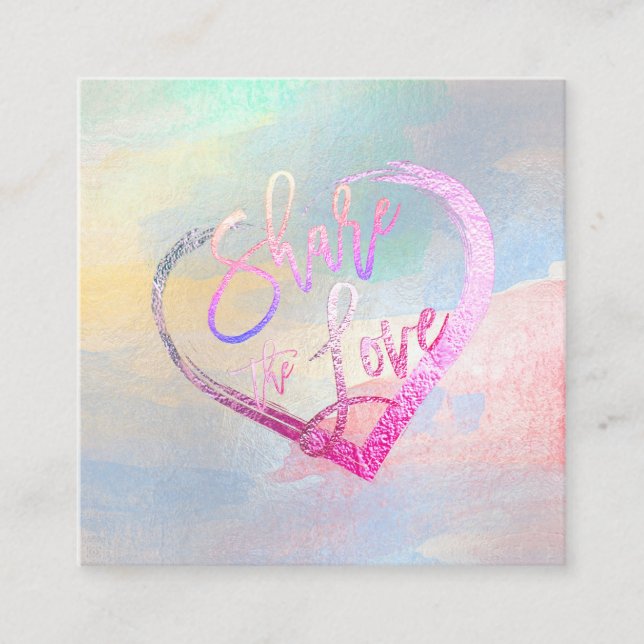 Tarjeta De Visita Cuadrada La glam de PixDezines comparte el metal de Love Fa (Anverso)