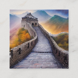 Tarjeta De Visita Cuadrada La Gran Muralla de China es una de las más icónica