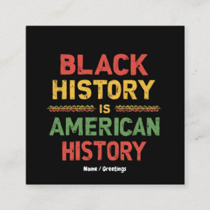 Tarjeta De Visita Cuadrada La historia negra honra a África