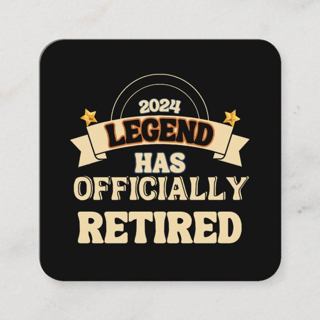 Tarjeta De Visita Cuadrada La leyenda se ha retirado oficialmente (Anverso)