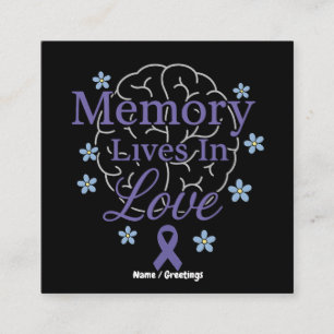 Tarjeta De Visita Cuadrada La memoria vive en el amor La conciencia de Alzhei