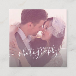 Tarjeta De Visita Cuadrada La moderna y elegante fotografía mínima y sencil