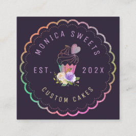 Tarjeta De Visita Cuadrada La moderna y elegante pastelería personalizado