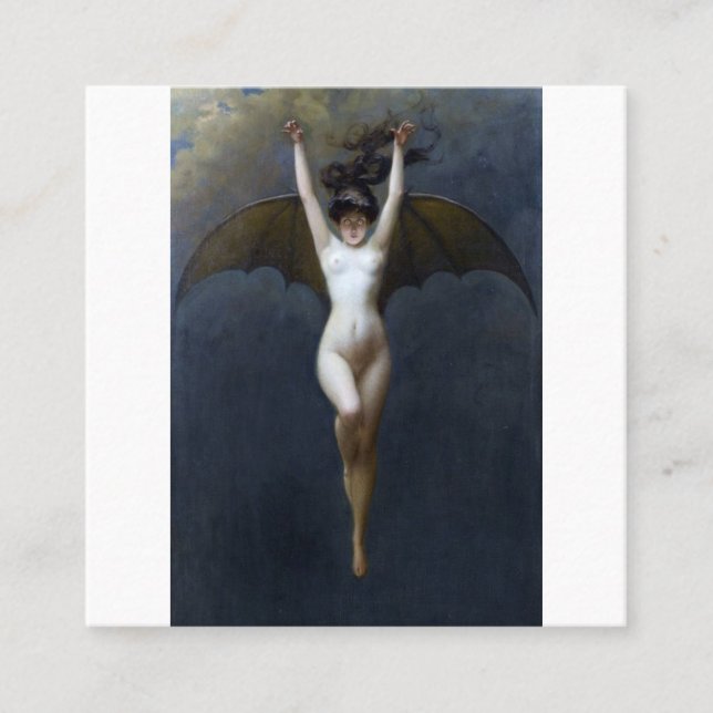 Tarjeta De Visita Cuadrada La mujer del murciélago Albert Joseph Penot (Anverso)