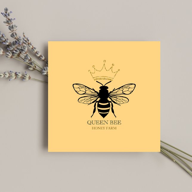 Tarjeta De Visita Cuadrada La reina moderna abeja abeja abeja apasionada (Subido por el creador)