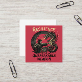 Tarjeta De Visita Cuadrada La Resiliencia Es El Arma Irrompible