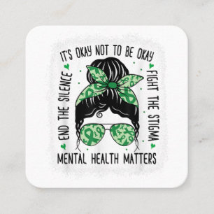 Tarjeta De Visita Cuadrada La salud mental es importante para la salud mental