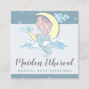 Tarjeta De Visita Cuadrada La sirena de la sirena y las sirenas místicas en 