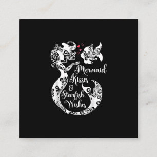 Tarjeta De Visita Cuadrada La Sirenita Besa Starfish Deseos De Mandala Mermai