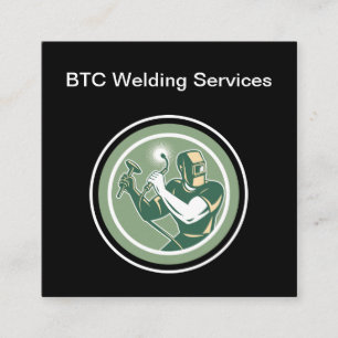 Tarjeta De Visita Cuadrada La soldadura mantiene diseño retro