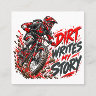Tarjeta De Visita Cuadrada La tierra escribe mi historia – Ciclismo de montañ