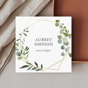 Tarjeta De Visita Cuadrada La vegetación Eucalyptus Elegante