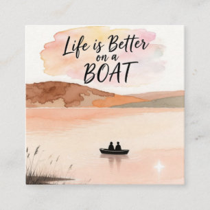Tarjeta De Visita Cuadrada La vida es mejor en un barco