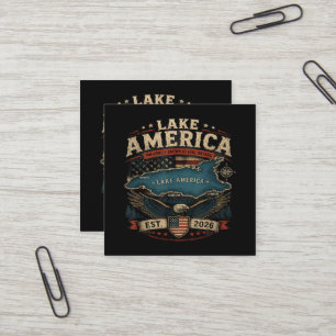Tarjeta De Visita Cuadrada Lago América EE. UU. Anteriormente Divertido Patri