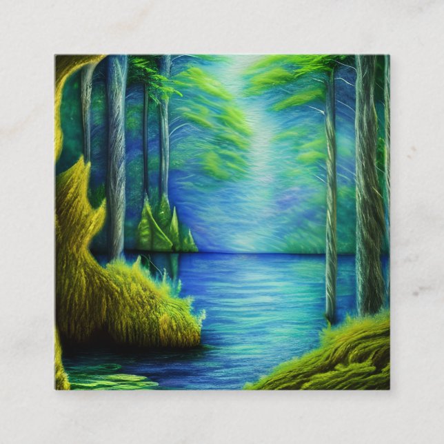 Tarjeta De Visita Cuadrada Lago Fantasy (Anverso)