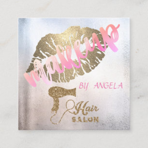 Tarjeta De Visita Cuadrada Láminas de Purpurina profesional modernas,Secador 