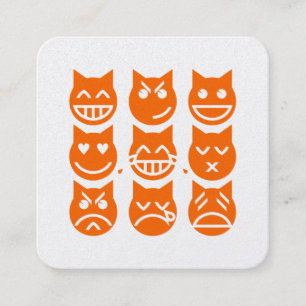 Tarjeta De Visita Cuadrada Las 9 vidas del gato Emoji