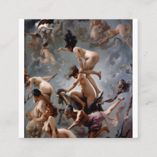 Tarjeta De Visita Cuadrada Las brujas van al Sabbath - Luis Ricardo Falero