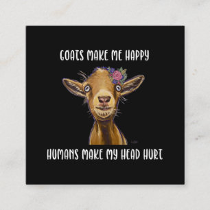 Tarjeta De Visita Cuadrada Las cabras me hacen feliz al amante de la cabra