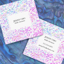 Tarjeta De Visita Cuadrada Las hojas de acuarela fluyen el diseño moderno