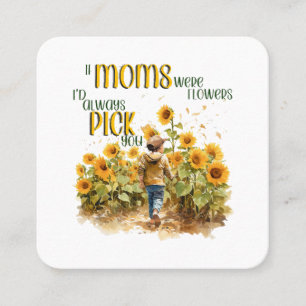 Tarjeta De Visita Cuadrada las mamás eran flores