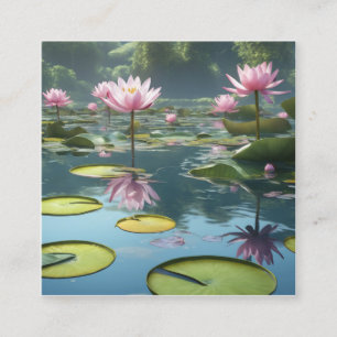 Tarjeta De Visita Cuadrada Las ninfas del Water Lily están entre las más bell