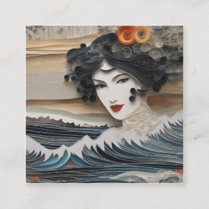 Tarjeta De Visita Cuadrada Las ondas acuáticas de fondo son muy variadas