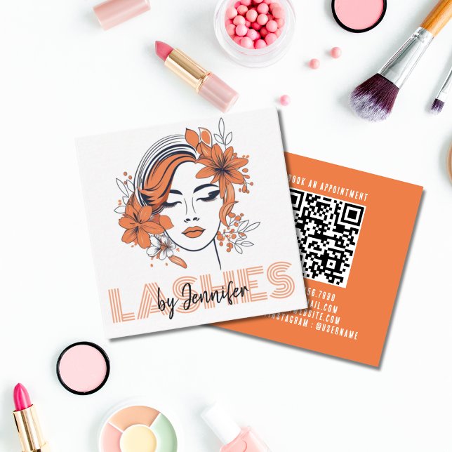 Tarjeta De Visita Cuadrada latigazos por el profesional moderno QR Code Lash  (Subido por el creador)