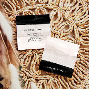 Tarjeta De Visita Cuadrada Lavado de agua neutra moderno con negro