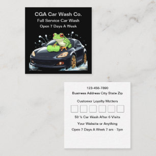 Tarjeta De Visita Cuadrada Lavado de Auto Lealtad del Cliente