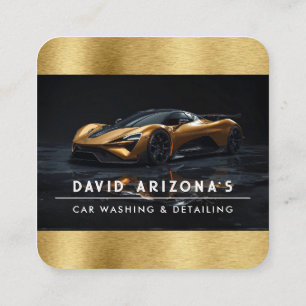 Tarjeta De Visita Cuadrada Lavado de coche móvil y detailing de auto 