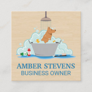Tarjeta De Visita Cuadrada Lavado de perro