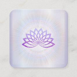 Tarjeta De Visita Cuadrada *~* Lavender Rays Reiki Energy Healing Lotus
