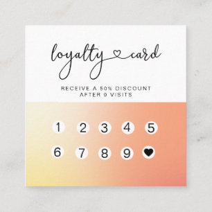 Tarjeta De Visita Cuadrada Lealtad 10 Nails Lash Ombre Square Business Car