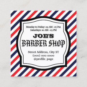 Tarjeta De Visita Cuadrada Lealtad cuadrada al estilo de los barberos de épo