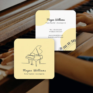 Tarjeta De Visita Cuadrada Lección de música de profesor de piano de gran dib