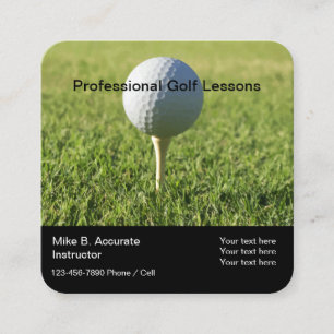 Tarjeta De Visita Cuadrada Lecciones de golf profesional