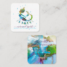 Tarjeta De Visita Cuadrada lectura de tarot espiritual luna de sirena
