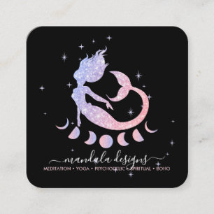 Tarjeta De Visita Cuadrada lectura de tarot espiritual zodiac sirena luna