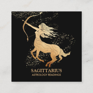 Tarjeta De Visita Cuadrada *~* Lecturas de Astrología Zodiaca SAGITTARIA en n