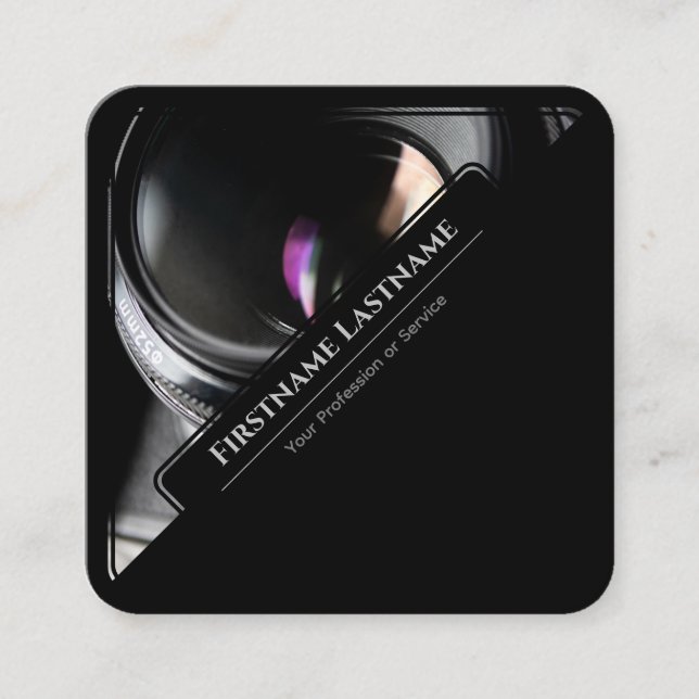 Tarjeta De Visita Cuadrada Lentes de cámara DSLR para fotógrafos (Anverso)