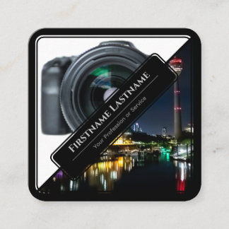 Tarjeta De Visita Cuadrada Lentes de cámara réflex para fotógrafos videógrafo