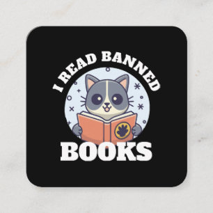 Tarjeta De Visita Cuadrada Leo libros prohibidos