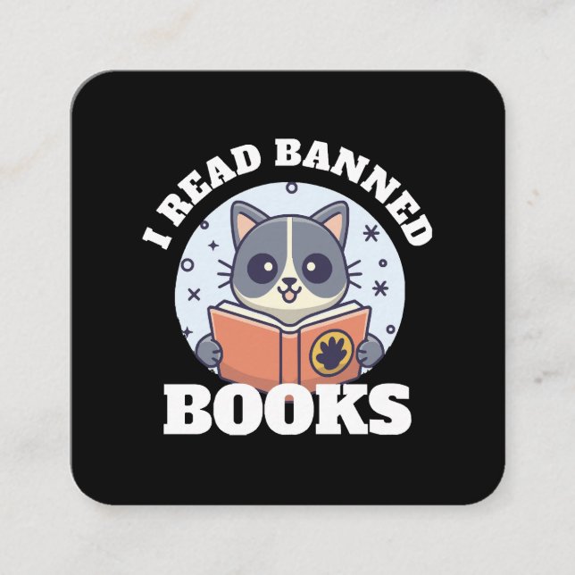 Tarjeta De Visita Cuadrada Leo libros prohibidos (Anverso)