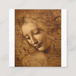 Tarjeta De Visita Cuadrada Leonardo Da Vinci Jefe De Una Mujer