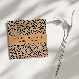 Tarjeta De Visita Cuadrada Leopardo Print, Leopard Spots, Brown Leopard