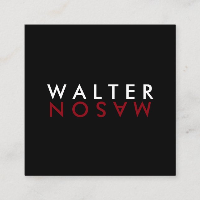 Tarjeta De Visita Cuadrada Letra Flip (Anverso)