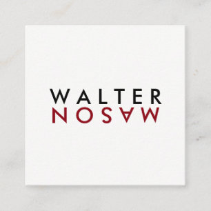 Tarjeta De Visita Cuadrada Letra Flip