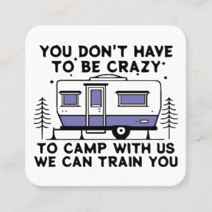 Tarjeta De Visita Cuadrada Leyenda de camping desde siempre